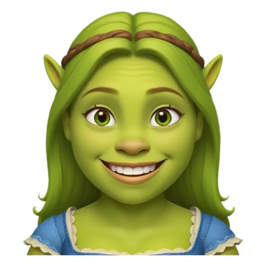 Fiona from Shrek, green ogre girl, smiling sticker