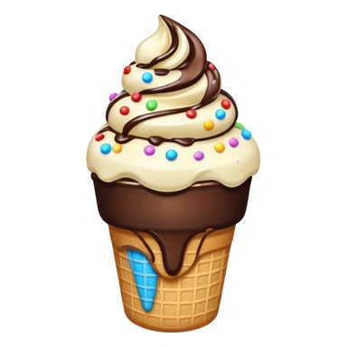 Icecream with toppins on the top sticker