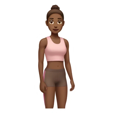 Gym girl  brown  light pink clothes  sticker