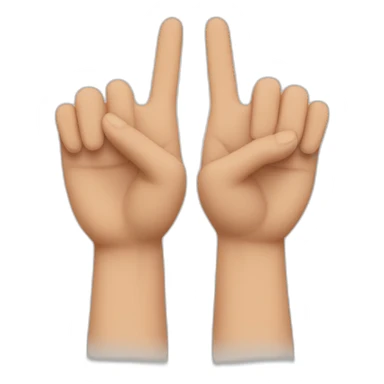 The two hands close side by side with just the middle and index fingers raised sticker