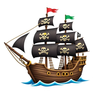 random colors pirate ships sticker