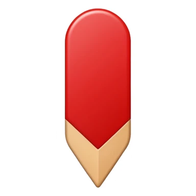 A simple bold red downward pointer with clean edges, solid fill, and a modern emoji-like style, pointing straight down. sticker