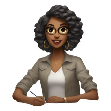 interior design girl sticker