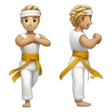 Smily face Emoji capoeira fighter sticker