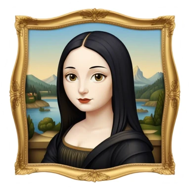 Goth black mona lisa sticker