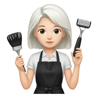 white hairstylist doing someones hair sticker