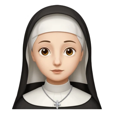 Rosalia (the singer) as a nun. (Use lux album cover as reference). The habit is white. sticker