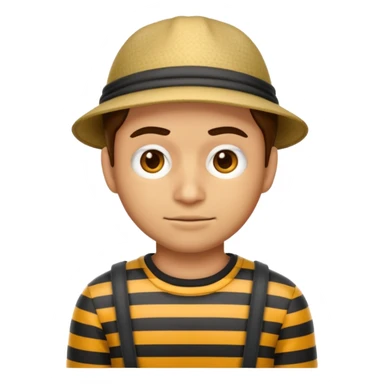 A theif robber emoji,Stripped shirt. sticker