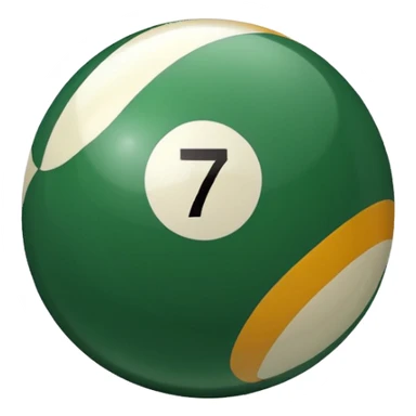 green billiard ball 7 number sticker