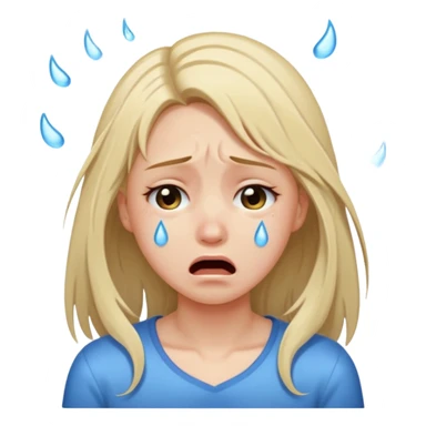 girl crying so hard with streams running down her face, shes also pulling on her hairrr sticker