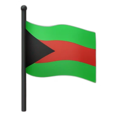 Flag with a horizontal black triangle and two strips red and green  sticker
