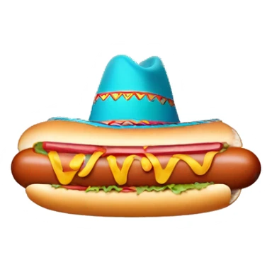 Hot dog with a sombrero  sticker