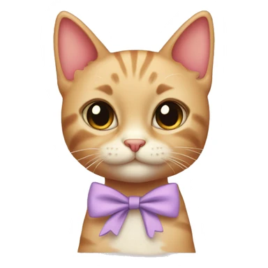Cat with cute little preppy bows sticker