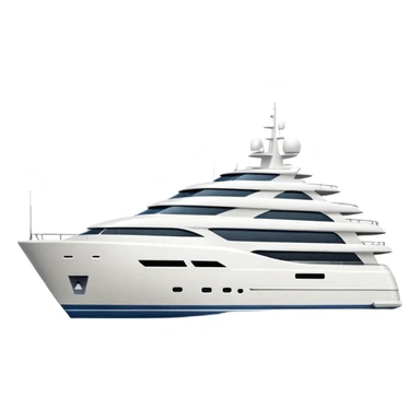 large yacht facing to the left on white background sticker