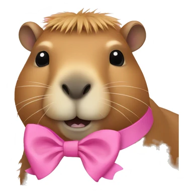 Capybara with a pink bow sticker