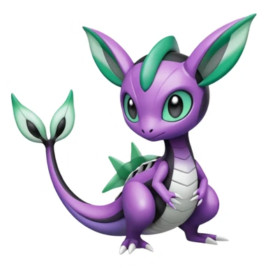 Violet-purple-black-white-gradients Meloetta-Rayquaza-Chatot-Pokémon-Fakémon-creature sticker