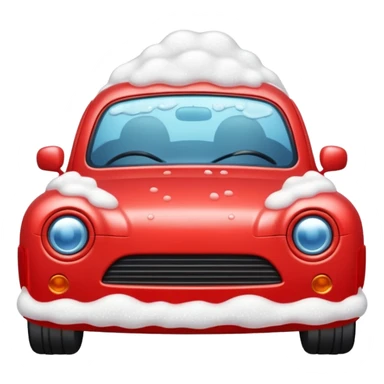 car wash with foam red car sticker