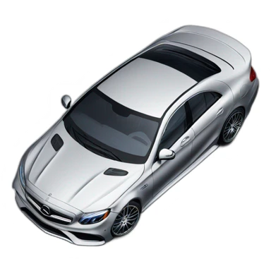 mercedes amg, silver，high angle view sticker
