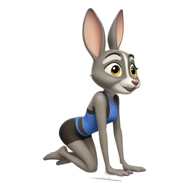 judy hopps doing downward dog sticker