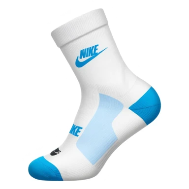 single white sock with Nike logo sticker