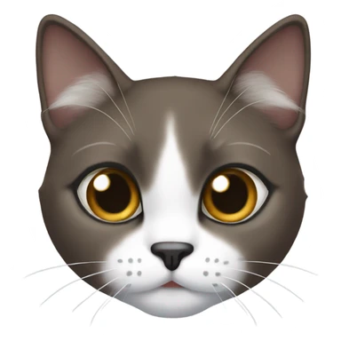 Snowshoe cat with a white nose and dark face sticker