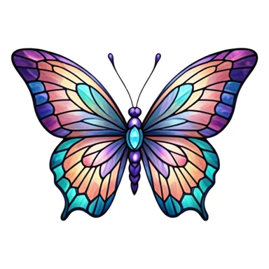 Nebula Gemstone Stained Glass Butterfly sticker