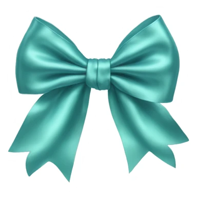 Realistic pastel teal blue silk bow sticker
