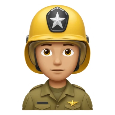 Soldier just face generic yellow with helmet no insignia sticker