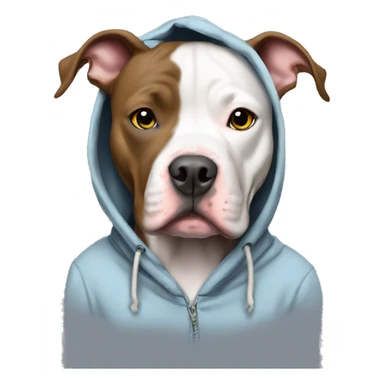 Pit bull with a hoodie on  sticker