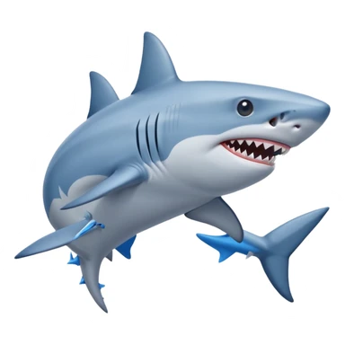 A shark with three legs wearing blue Nike shoes sticker