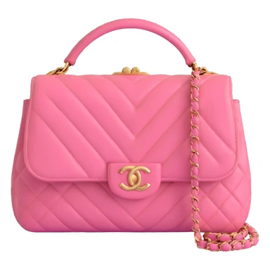 pink Chanel purse, soft and rounded sticker