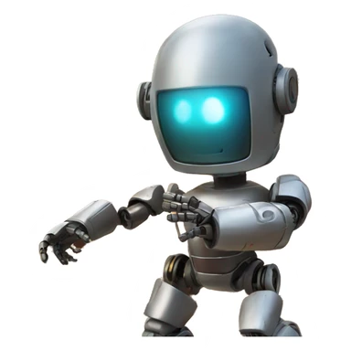 the robot is on fire and extinguished after the battle sticker