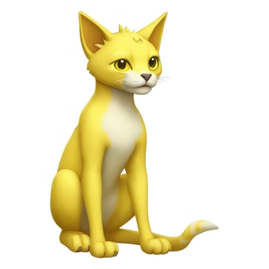 Yellow lombax-sergal-cat full body sticker