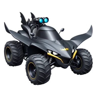 batmobile atv quad banshee front with a smile shark sticker