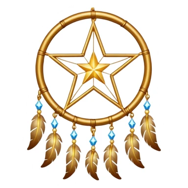 Star-shaped golden bright divine shimmering shiny sparkly glittery glowing glossy dreamcatcher  sticker
