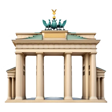 Cinematic Realistic Brandenburg Gate Landmark Emoji, depicted as the iconic neoclassical monument rendered with lifelike detail and dynamic, historic lighting. sticker
