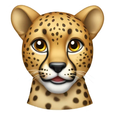 a cheetah with a bow on its head sticker