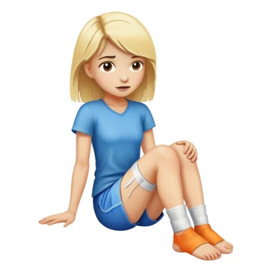 Blonde girl with injured knee sticker