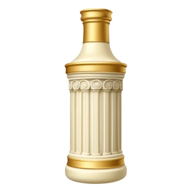 Creamy Caesar salad dressing in a bottle shaped like a roman ionic column sticker