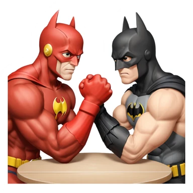 Black Flash and Batman arm wrestling sticker