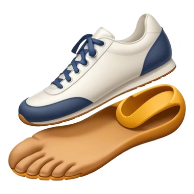 3D Apple-style emoji of a human foot wearing a sneaker, fully visible, stepping firmly on the ground, leaving a clear shoe print under the sole. Rounded, glossy, smooth, soft shadows, white background.



 sticker