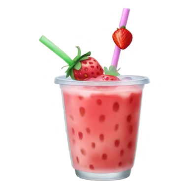 Strawberry boba drink sticker
