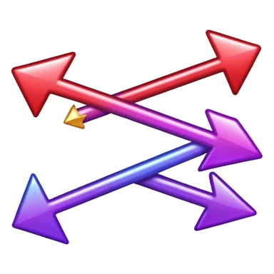 color gradient between red and purple glitter arrow sticker