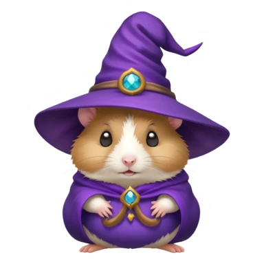 cute hamster wearing a small purple witch hat sticker