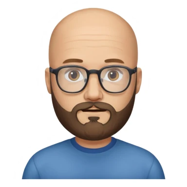 Homme chauve barbe et lunettes  sticker