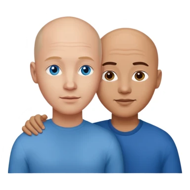 Bald white man blue eyes in love with Filipina woman sticker