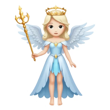 Angel Queen silhouette with wings and wand sticker