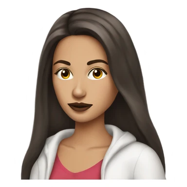 Pretty brunette woman paint her face  sticker