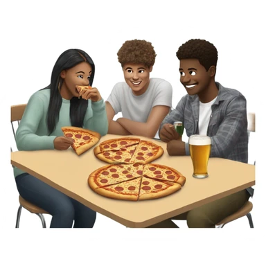 Three Columbia college students eating pizza downtown and enjoying beer  sticker