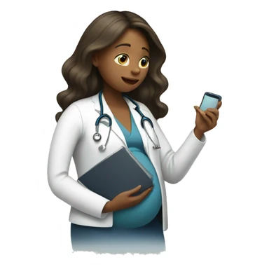 pregnant woman talking to a doctor sticker